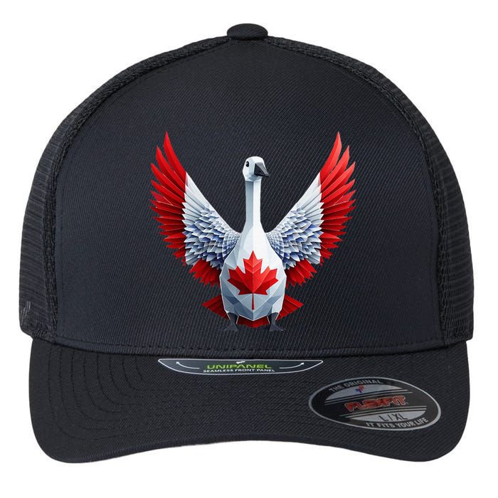 Canada Day Maple Leaf Bird Flexfit Unipanel Trucker Cap