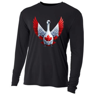 Canada Day Maple Leaf Bird Cooling Performance Long Sleeve Crew