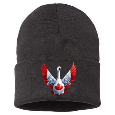 Canada Day Maple Leaf Bird Sustainable Knit Beanie