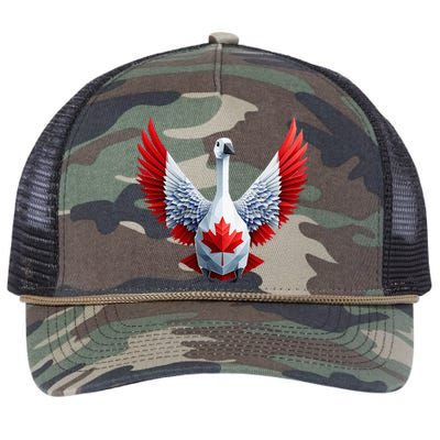 Canada Day Maple Leaf Bird Retro Rope Trucker Hat Cap