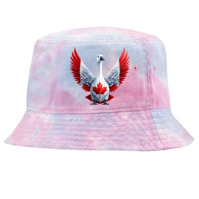 Canada Day Maple Leaf Bird Tie-Dyed Bucket Hat