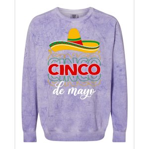 Cinco De Mayo Fiesta Retro Colorblast Crewneck Sweatshirt