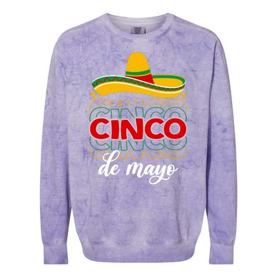 Cinco De Mayo Fiesta Retro Colorblast Crewneck Sweatshirt