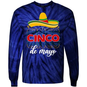 Cinco De Mayo Fiesta Retro Tie-Dye Long Sleeve Shirt