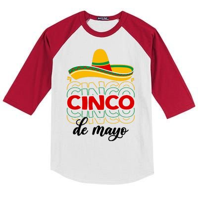 Cinco De Mayo Fiesta Retro Kids Colorblock Raglan Jersey