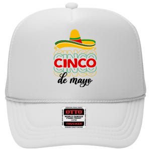 Cinco De Mayo Fiesta Retro High Crown Mesh Back Trucker Hat