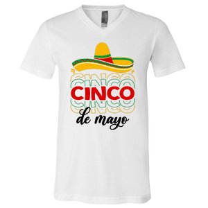 Cinco De Mayo Fiesta Retro V-Neck T-Shirt