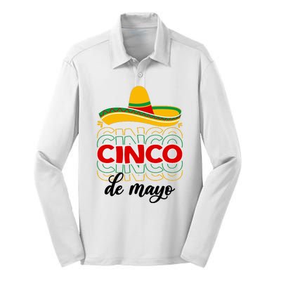 Cinco De Mayo Fiesta Retro Silk Touch Performance Long Sleeve Polo