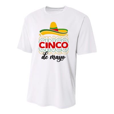 Cinco De Mayo Fiesta Retro Youth Performance Sprint T-Shirt