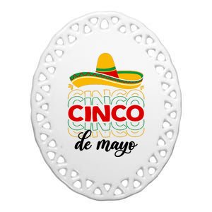 Cinco De Mayo Fiesta Retro Ceramic Oval Ornament