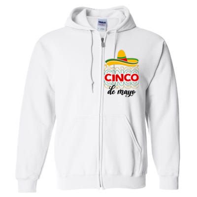 Cinco De Mayo Fiesta Retro Full Zip Hoodie