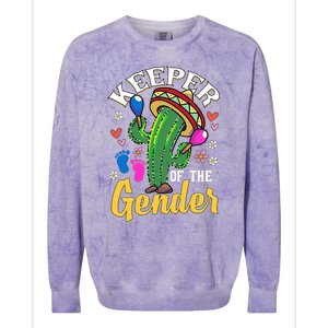 Cinco De Mayo Baby Shower Gender Reveal Keeper Of The Gender Colorblast Crewneck Sweatshirt