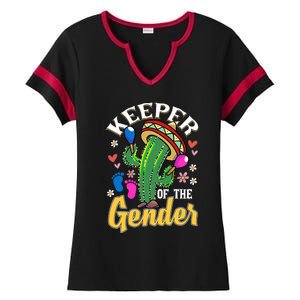 Cinco De Mayo Baby Shower Gender Reveal Keeper Of The Gender Ladies Halftime Notch Neck Tee