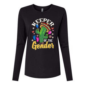 Cinco De Mayo Baby Shower Gender Reveal Keeper Of The Gender Womens Cotton Relaxed Long Sleeve T-Shirt