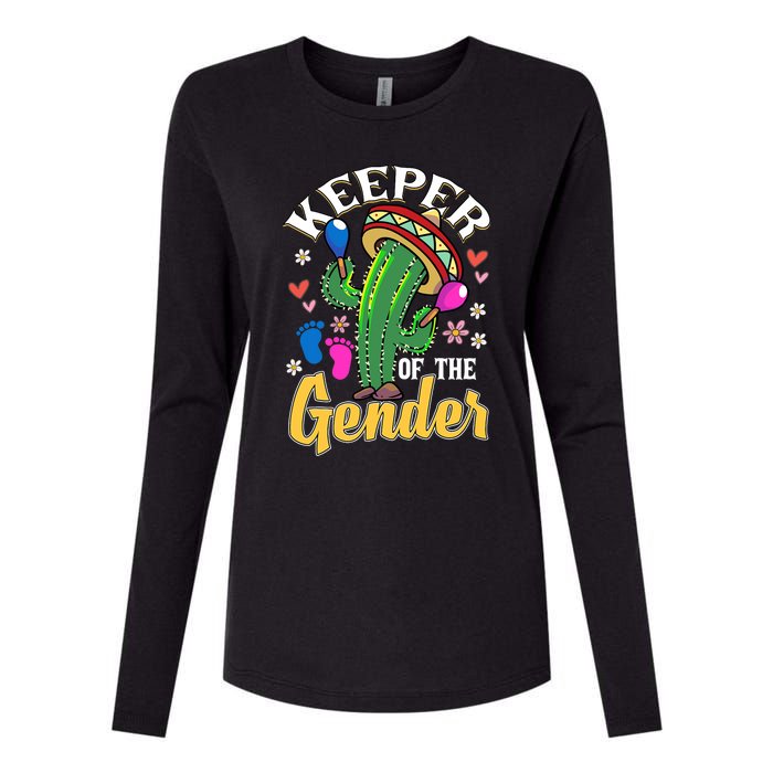 Cinco De Mayo Baby Shower Gender Reveal Keeper Of The Gender Womens Cotton Relaxed Long Sleeve T-Shirt