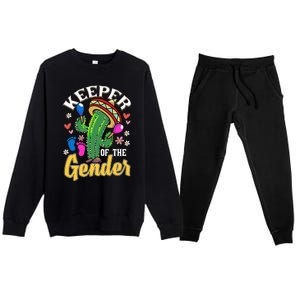 Cinco De Mayo Baby Shower Gender Reveal Keeper Of The Gender Premium Crewneck Sweatsuit Set