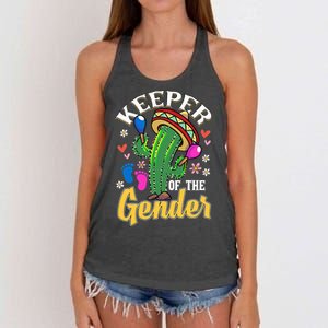 Cinco De Mayo Baby Shower Gender Reveal Keeper Of The Gender Women's Knotted Racerback Tank