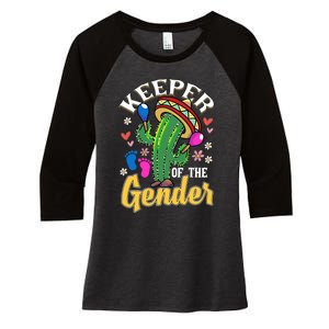 Cinco De Mayo Baby Shower Gender Reveal Keeper Of The Gender Women's Tri-Blend 3/4-Sleeve Raglan Shirt