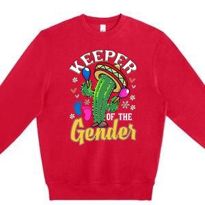 Cinco De Mayo Baby Shower Gender Reveal Keeper Of The Gender Premium Crewneck Sweatshirt