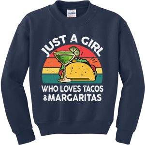 Cinco De Mayo Girl Love Tacos Margaritas Funny Mexican Kids Sweatshirt