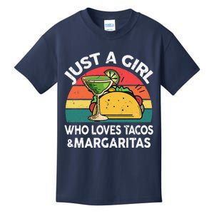 Cinco De Mayo Girl Love Tacos Margaritas Funny Mexican Kids T-Shirt