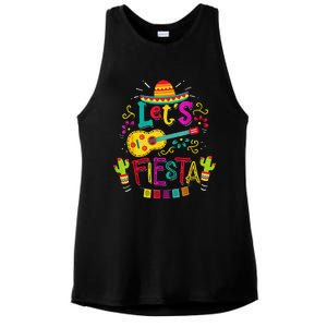 Cinco De Mayo Party Let's Fiesta Mexican Ladies PosiCharge Tri-Blend Wicking Tank