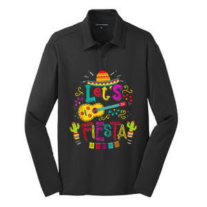 Cinco De Mayo Party Let's Fiesta Mexican Silk Touch Performance Long Sleeve Polo