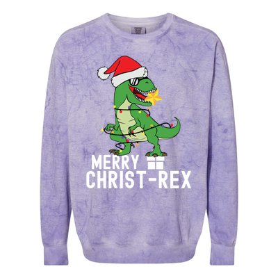 Christmas Dinosaur Merry Christrex Tree Rex Christmas Cute Gift Colorblast Crewneck Sweatshirt