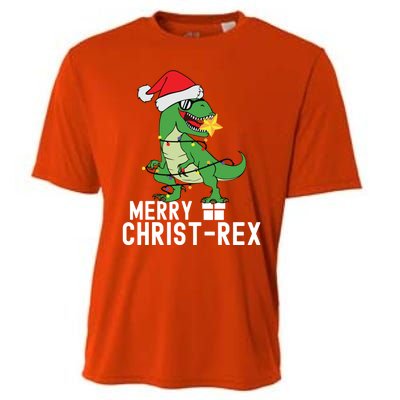 Christmas Dinosaur Merry Christrex Tree Rex Christmas Cute Gift Cooling Performance Crew T-Shirt