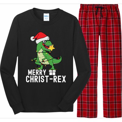 Christmas Dinosaur Merry Christrex Tree Rex Christmas Cute Gift Long Sleeve Pajama Set