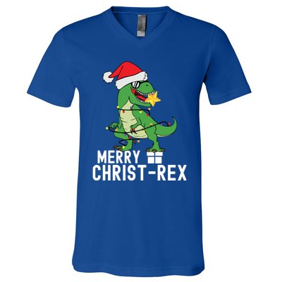 Christmas Dinosaur Merry Christrex Tree Rex Christmas Cute Gift V-Neck T-Shirt