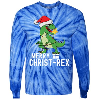 Christmas Dinosaur Merry Christrex Tree Rex Christmas Cute Gift Tie-Dye Long Sleeve Shirt