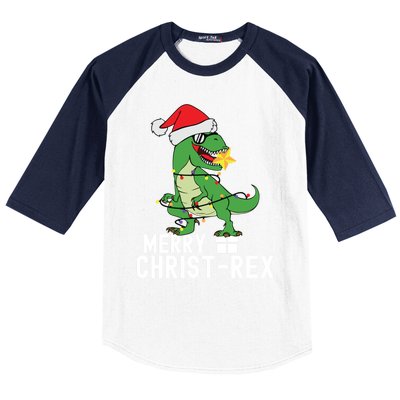 Christmas Dinosaur Merry Christrex Tree Rex Christmas Cute Gift Baseball Sleeve Shirt