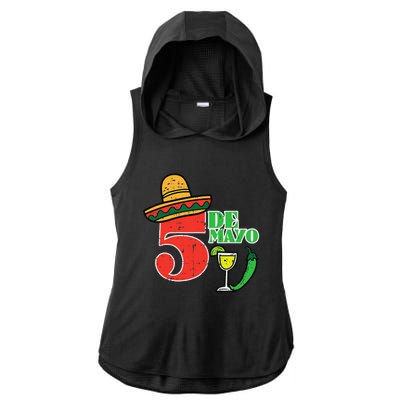 Cinco De Mayo 5 Cinco De Mayo Mexican Fiesta Party Ladies PosiCharge Tri-Blend Wicking Draft Hoodie Tank