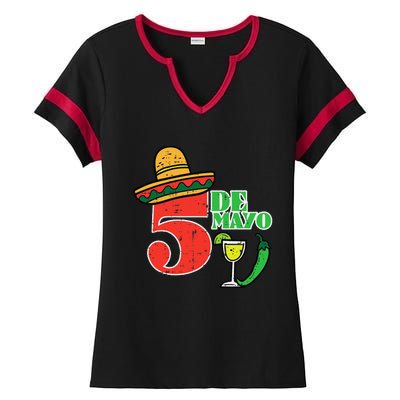 Cinco De Mayo 5 Cinco De Mayo Mexican Fiesta Party Ladies Halftime Notch Neck Tee