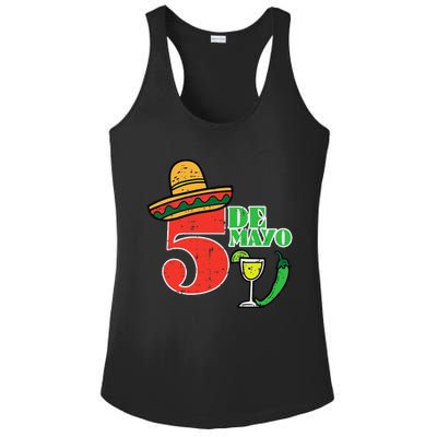 Cinco De Mayo 5 Cinco De Mayo Mexican Fiesta Party Ladies PosiCharge Competitor Racerback Tank