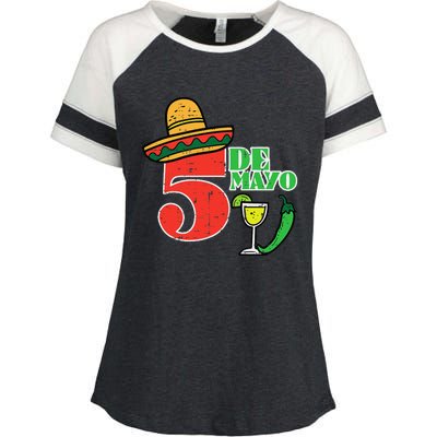 Cinco De Mayo 5 Cinco De Mayo Mexican Fiesta Party Enza Ladies Jersey Colorblock Tee