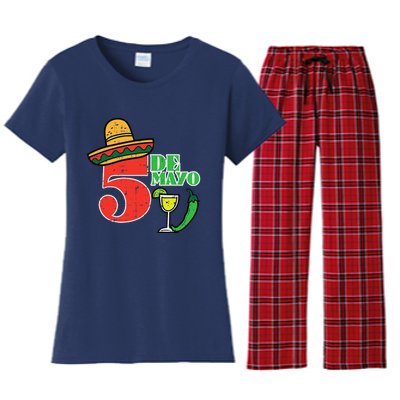 Cinco De Mayo 5 Cinco De Mayo Mexican Fiesta Party Women's Flannel Pajama Set