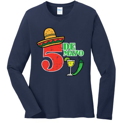 Cinco De Mayo 5 Cinco De Mayo Mexican Fiesta Party Ladies Long Sleeve Shirt