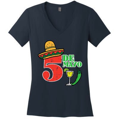 Cinco De Mayo 5 Cinco De Mayo Mexican Fiesta Party Women's V-Neck T-Shirt