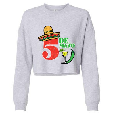 Cinco De Mayo 5 Cinco De Mayo Mexican Fiesta Party Cropped Pullover Crew