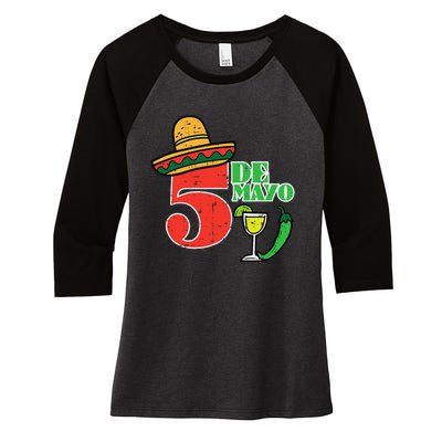 Cinco De Mayo 5 Cinco De Mayo Mexican Fiesta Party Women's Tri-Blend 3/4-Sleeve Raglan Shirt