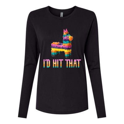 Cinco de Mayo Funny Pinata I'D HIT THAT Womens Cotton Relaxed Long Sleeve T-Shirt