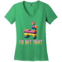 Cinco de Mayo Funny Pinata I'D HIT THAT Women's V-Neck T-Shirt