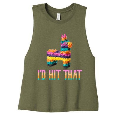 Cinco de Mayo Funny Pinata I'D HIT THAT Women's Racerback Cropped Tank