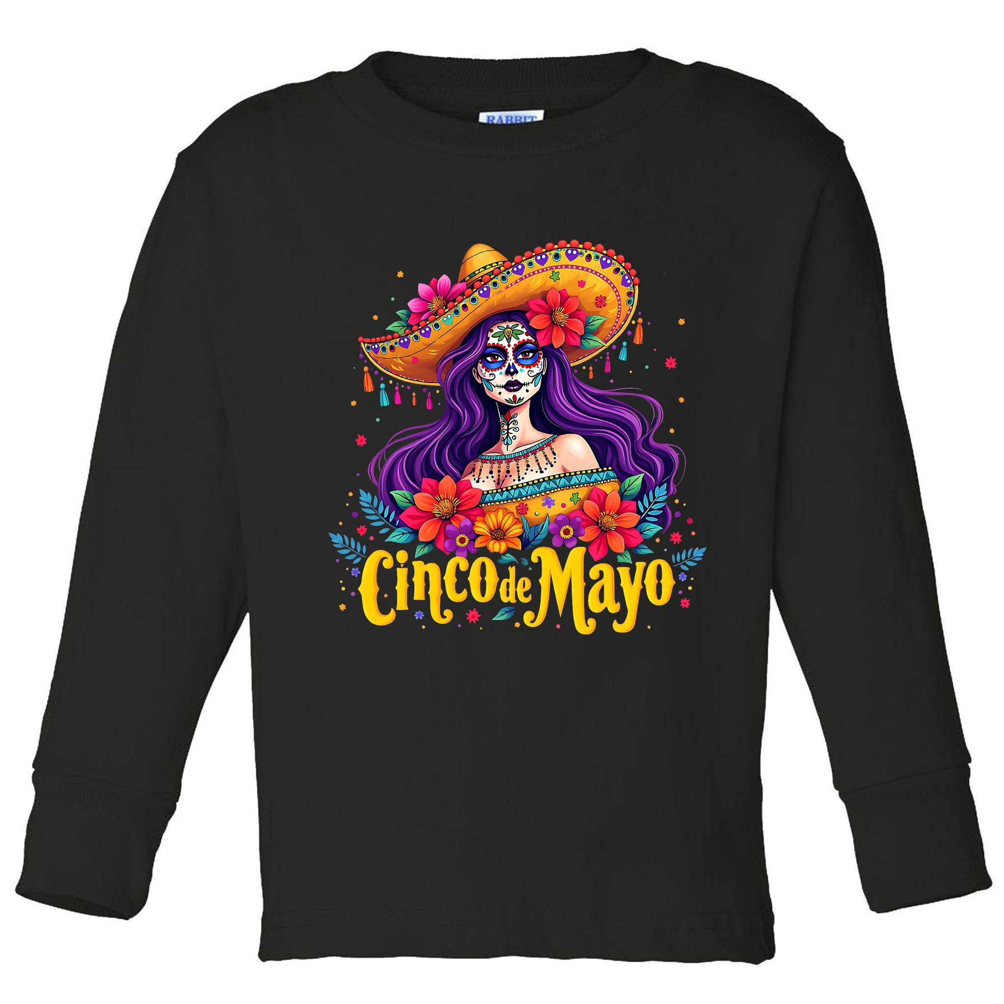 Cinco De Mayo 2025 Mexican Fiesta 5 De Mayo Girl Women Toddler Long Sleeve Shirt