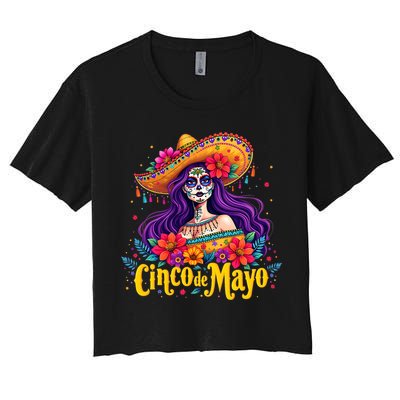 Cinco De Mayo 2025 Mexican Fiesta 5 De Mayo Girl Women Women's Crop Top Tee