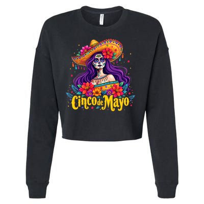 Cinco De Mayo 2025 Mexican Fiesta 5 De Mayo Girl Women Cropped Pullover Crew
