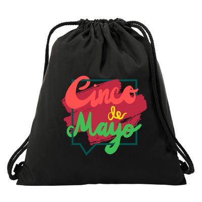 Cinco De Mayo Text Celebration Drawstring Bag