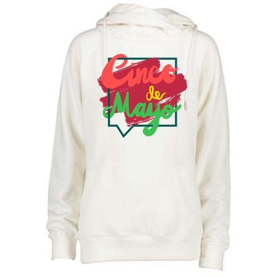 Cinco De Mayo Text Celebration Womens Funnel Neck Pullover Hood